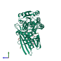 PDB entry 5l76 coloured by chain, side view.