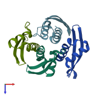 PDB entry 5l7a coloured by chain, top view.