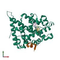 PDB entry 5l7h coloured by chain, front view.