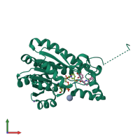 PDB entry 5l7w coloured by chain, front view.