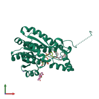PDB entry 5l7y coloured by chain, front view.