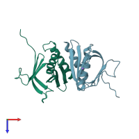 PDB entry 5l81 coloured by chain, top view.