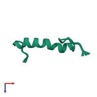 PDB entry 5l82 coloured by chain, ensemble of 20 models, top view.