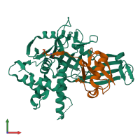 PDB entry 5l8h coloured by chain, front view.