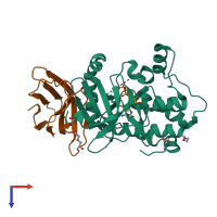 PDB entry 5l8j coloured by chain, top view.