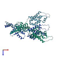 PDB entry 5l93 coloured by chain, top view.