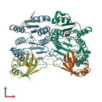 PDB entry 5l95 coloured by chain, front view.