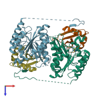 PDB entry 5l95 coloured by chain, top view.
