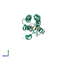 PDB entry 5l96 coloured by chain, side view.