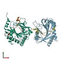 PDB entry 5l9b coloured by chain, front view.
