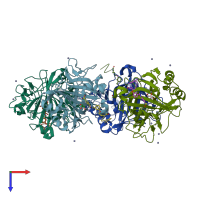 PDB entry 5l9e coloured by chain, top view.