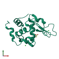 PDB entry 5lan coloured by chain, front view.