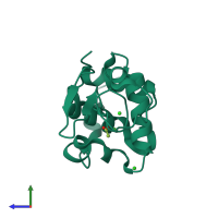 PDB entry 5lan coloured by chain, side view.