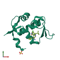 PDB entry 5lav coloured by chain, front view.