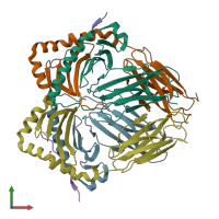 PDB entry 5lax coloured by chain, front view.