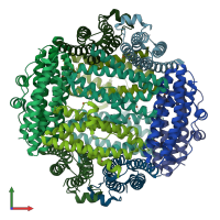 PDB entry 5lbh coloured by chain, front view.