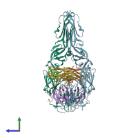 PDB entry 5lbs coloured by chain, side view.