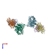 PDB entry 5lbs coloured by chain, top view.