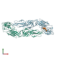 PDB entry 5lbv coloured by chain, front view.