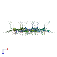PDB entry 5lcb coloured by chain, top view.