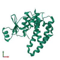 PDB entry 5ld0 coloured by chain, front view.