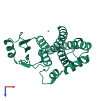 PDB entry 5ld0 coloured by chain, top view.