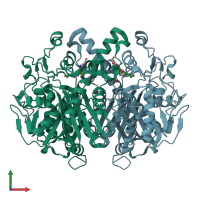 PDB entry 5ld8 coloured by chain, front view.