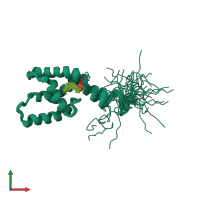 PDB entry 5ldl coloured by chain, ensemble of 30 models, front view.