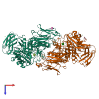 PDB entry 5ldr coloured by chain, top view.