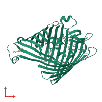 PDB entry 5ldv coloured by chain, front view.