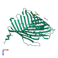 PDB entry 5ldv coloured by chain, top view.