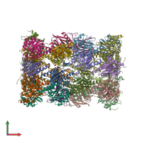 PDB entry 5le5 coloured by chain, front view.