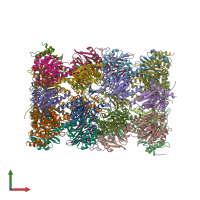 PDB entry 5lex coloured by chain, front view.