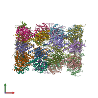 PDB entry 5lf4 coloured by chain, front view.