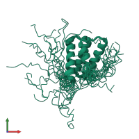 PDB entry 5lfi coloured by chain, ensemble of 16 models, front view.