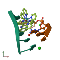PDB entry 5lfs coloured by chain, front view.