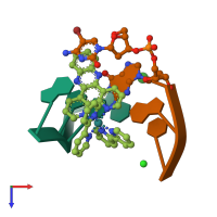 PDB entry 5lfs coloured by chain, top view.