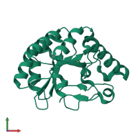 PDB entry 5lfz coloured by chain, front view.