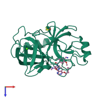 PDB entry 5lgo coloured by chain, top view.