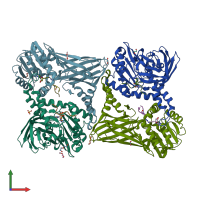 PDB entry 5lgs coloured by chain, front view.