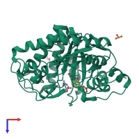PDB entry 5lgx coloured by chain, top view.