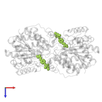 (2E)-N-hydroxy-3-{4-[(E)-(1,3,5-trimethyl-1H-pyrazol-4-yl)diazenyl]phenyl}prop-2-enamide in PDB entry 5li3, assembly 1, top view.