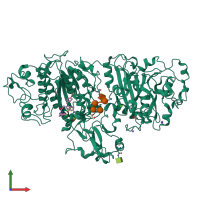 PDB entry 5lia coloured by chain, front view.