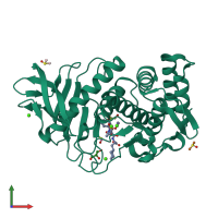 PDB entry 5lif coloured by chain, front view.