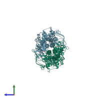 PDB 5lil coloured by chain and viewed from the side.