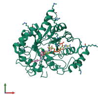 PDB entry 5liu coloured by chain, front view.