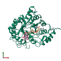 PDB entry 5liy coloured by chain, front view.