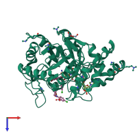 PDB entry 5liy coloured by chain, top view.