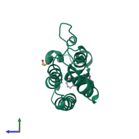 PDB entry 5lj1 coloured by chain, side view.