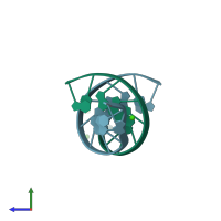 PDB entry 5lj4 coloured by chain, side view.